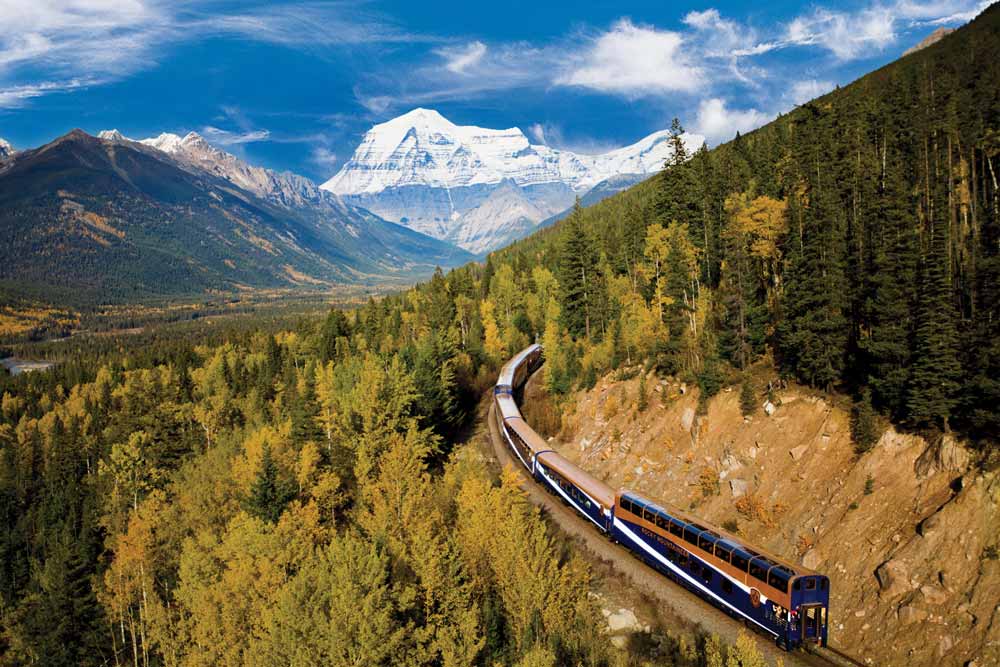 ROCKY MOUNTAINEER TRAIN AT MT. ROBSON, ALBERTA • TRAVEL ALBERTA